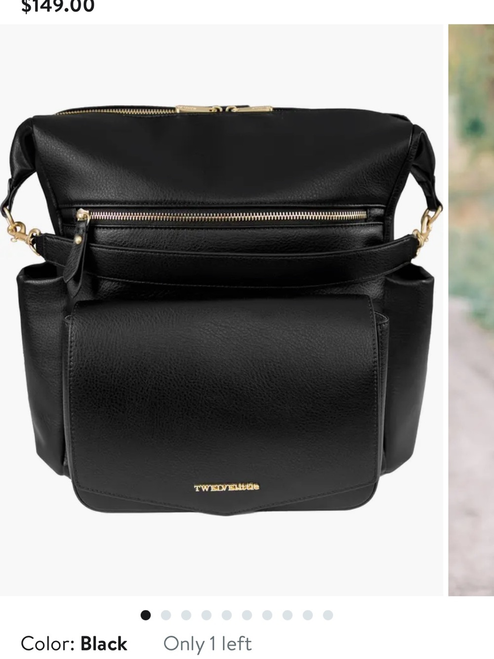 TWELVElittle PEEK-A-BOO VEGAN LEATHER HOBO BACKPACK IN BLACK